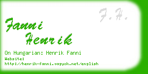 fanni henrik business card